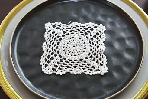 White Square Crochet Lace Doilies 4"x4" Square Crochet.